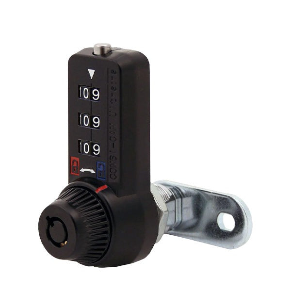 Olympus - 7440 Combi Cam Ultra Series - 3 Dial Dual Access Combination Cam Lock - Black