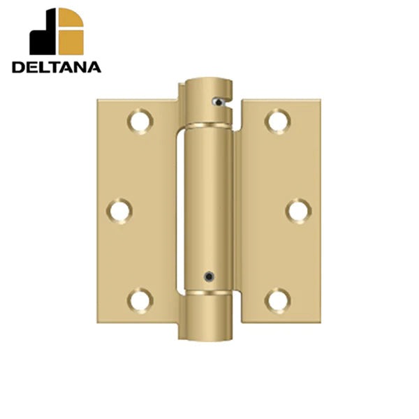 Deltana - 3-1/2" x 3-1/2" - Spring Hinge - Satin Brass