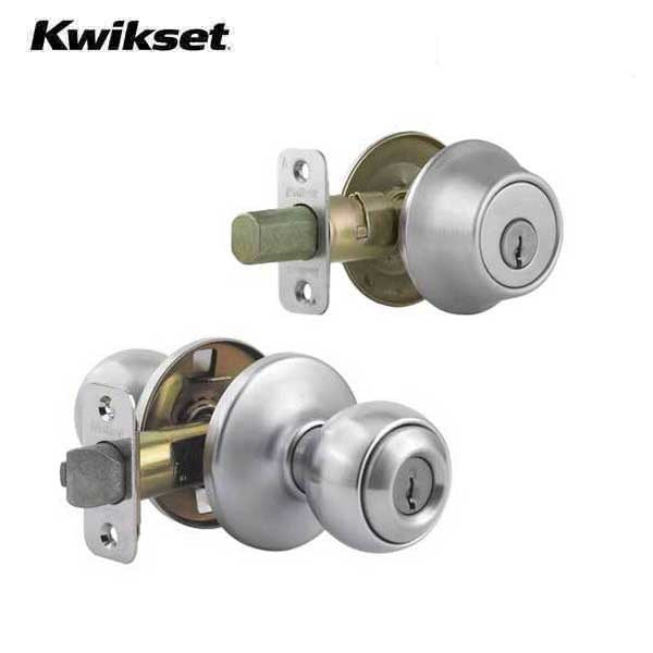 Kwikset - 690P - Polo Combo Lockset - Knob & Deadbolt - Satin Nickel - Entrance - Grade 3