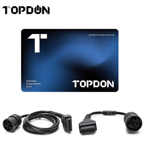 TOPDON - HD-KIT - HD 1 Year Heavy Duty Updates Software Card w/ 6-Pin & 9-Pin Connector Cables ( machine sold separately )