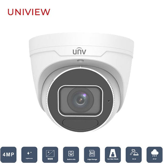 Uniview / UNV / IP / 4MP / Eyeball Camera / Motorized Varifocal / 2.7 ~ 13.5mm Lens / Outdoor / WDR / IP67 / IK10 / 40m Smart IR / LightHunter / Built-in Microphone / 3 Year Warranty / UNV-﻿3634SB-ADZK-I0