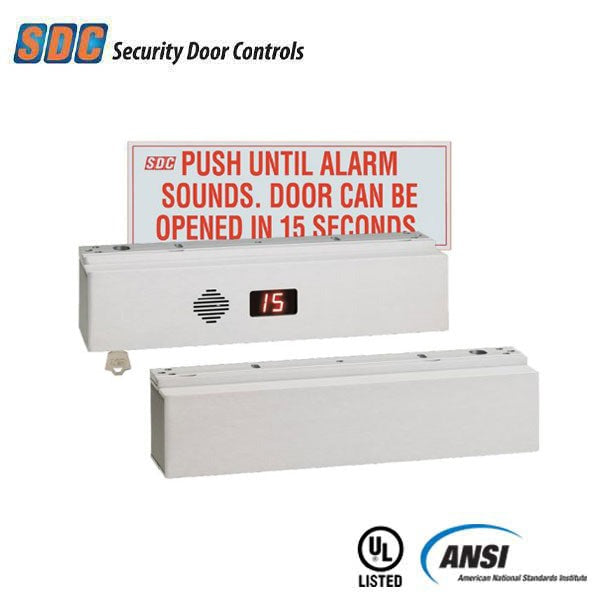 SDC - 1511TNAKV - Tandem Delayed Egress - EM Lock - Selectable Delayed - Surface Mount - 1650lbs. - 12/24VDC - Aluminum - Fire Rated - Grade 1