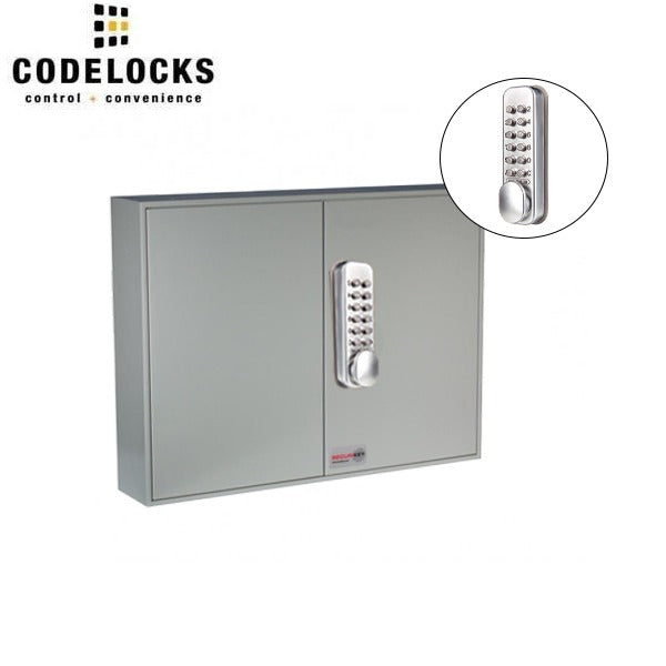 CodeLocks - Key Secure Hook Padlock Cabinet w/ CL160 - Mechanical Lock - Tubular Mortise Latch - Hold Back Feature - QuickCode - Optional Storage