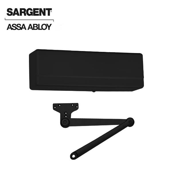 Sargent - 281 - Powerglide Cast Iron Door Closer - Back Check Function - Heavy Duty Parallel Arm - Adjustable Size 1-6 - Plastic Cover - Black Suede - Fire Rated - Grade 1