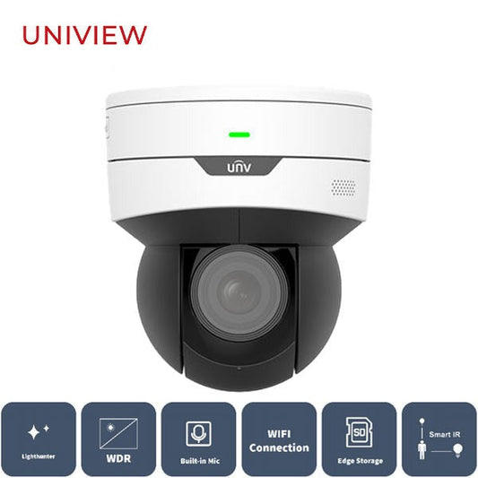 Uniview / UNV / IP / 5MP / Mini PTZ Dome Camera / Motorized Varifocal / 2.7 ~ 13.5mm Lens / WDR / 30m Smart IR / Wi-Fi / Starlight / LightHunter / Built-in Microphone & Speaker / 3 Year Warranty / UNV-6415SR-X5UPW-VG