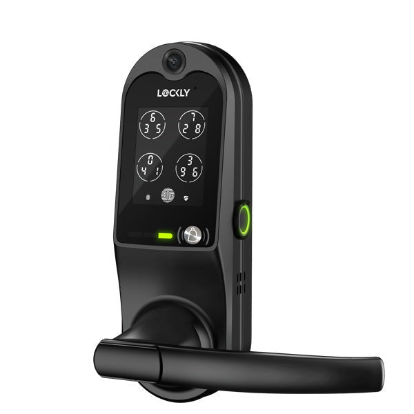 Lockly Guard VISION LATCH 698L - Doorbell Video Camera Smart Lock - Latch Lever Set - Fingerprint Reader - Wi-Fi-Bluetooth App Controlled - Optional Finish