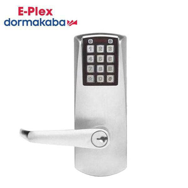 E-Plex - E203UXS - Electronic Pushbutton Cylindrical Lever Set - Schlage 'C' - 23⁄8" Backset - Satin Chrome - Grade 1
