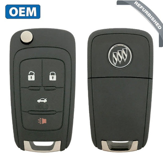 2010-2017 Buick / 4-Button Flip Key / PN: 13504283 / OHT05918179 / HU100 / PEPS (OEM Refurb)