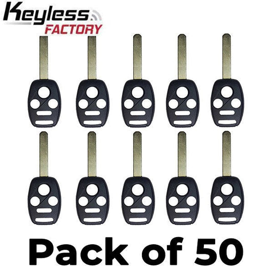 50 x 2006-2014 Honda Acura / 4-Button Remote Head Key SHELL / HO01 / MLBHLIK-1T, KR55WK49308, N5F-S0084A (AFTERMARKET) (Bundle of 50)