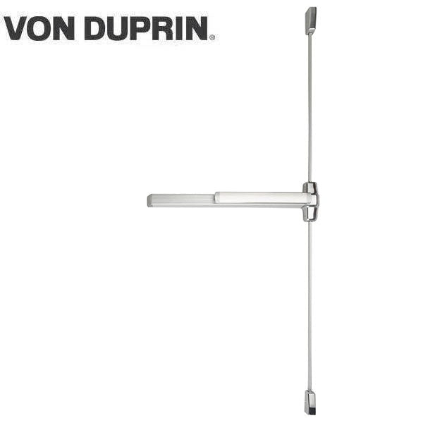 Von Duprin - 9927EO - Surface Mounted Vertical Rod Exit Device - Exit Only - Fire Rated - No Trim - Less Dogging - Satin Chrome Finish - Optional Rods - 3 Foot