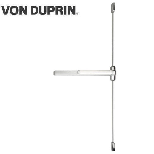 Von Duprin - 9927EO - Surface Mounted Vertical Rod Exit Device - Exit Only - Fire Rated - No Trim - Less Dogging - Satin Chrome Finish - Optional Rods - 3 Foot