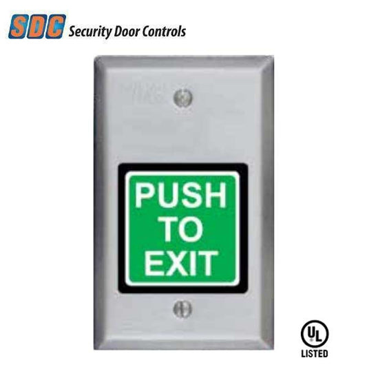 SDC - 422U - Single Gang Square Push Button Switch - 2" - SPDT - Momentary - 12/24VDC - 630 - Dull Stainless Steel