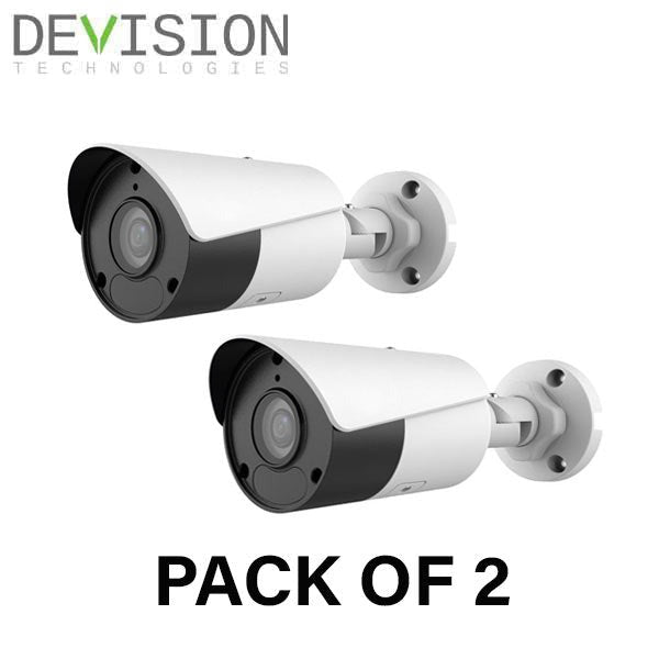 2 x Devision / IP / 4MP / Mini Bullet Camera / Fixed / 4mm Lens / Outdoor / WDR / IP67 / 50m IR / Built-in Mic / DV-A440-DWPS (Bundle of 2)