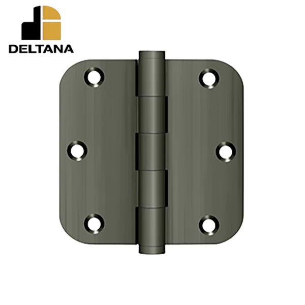 Deltana - 3-1/2" x 3-1/2" x 5/8" Radius Hinge - Residential - 0.085 Thickness - Optional Finish
