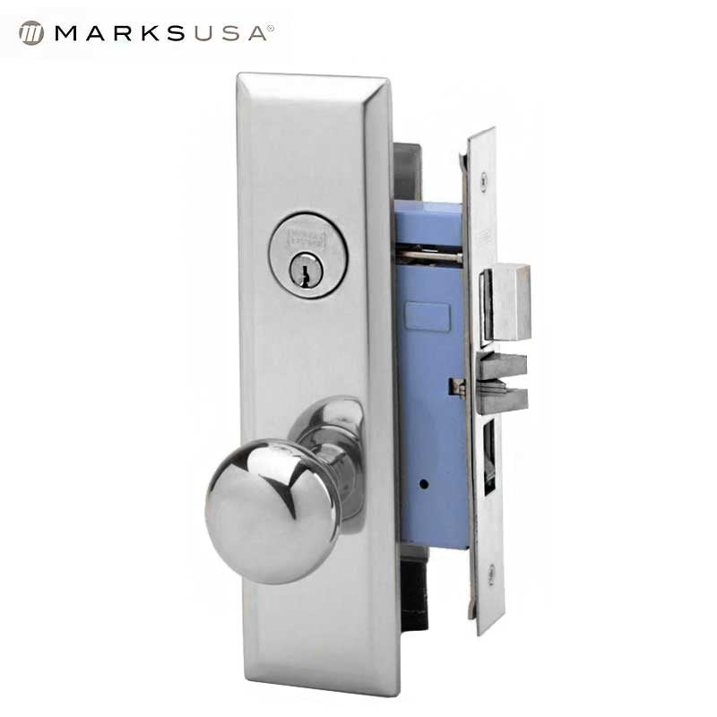 Marks USA - 7NY10A/26D - New York Mortise Knob Lock - U26D - 1-1/4" X 8"- Entrance - RH