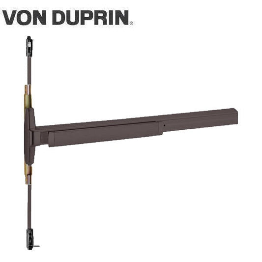 Von Duprin - 3347AEO - Panic Rim Exit Device - Narrow Stile Pushpad - 36" - Night Latch - Field Reversible - Less Trim - Dark Bronze Aluminum - Grade 1