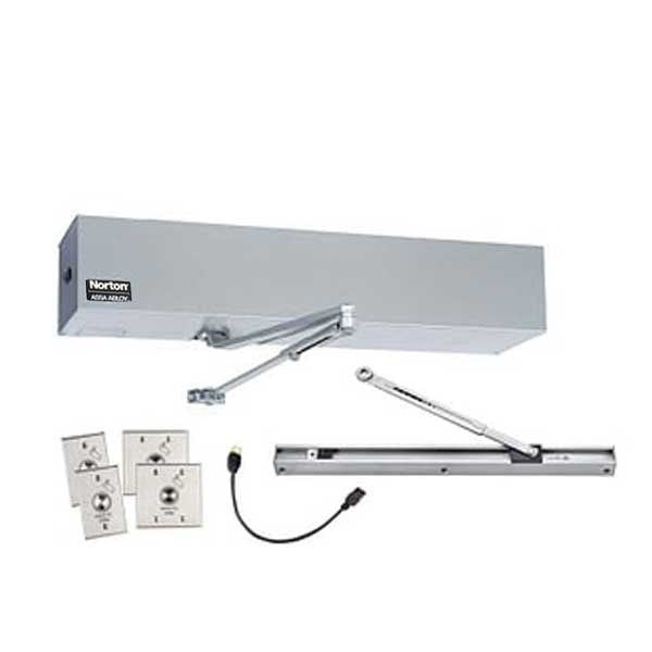 Norton - 5740K2 - Universal Door Operator Hands-Free Kit - Push & Pull Door Arms - Satin Aluminum