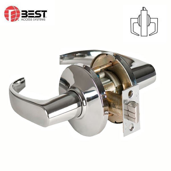 BEST - 9K30N14LSTK - Cylindrical Lock Lever Set - 14 Lever - Keyless - Bright Chrome - Passage - Grade 1