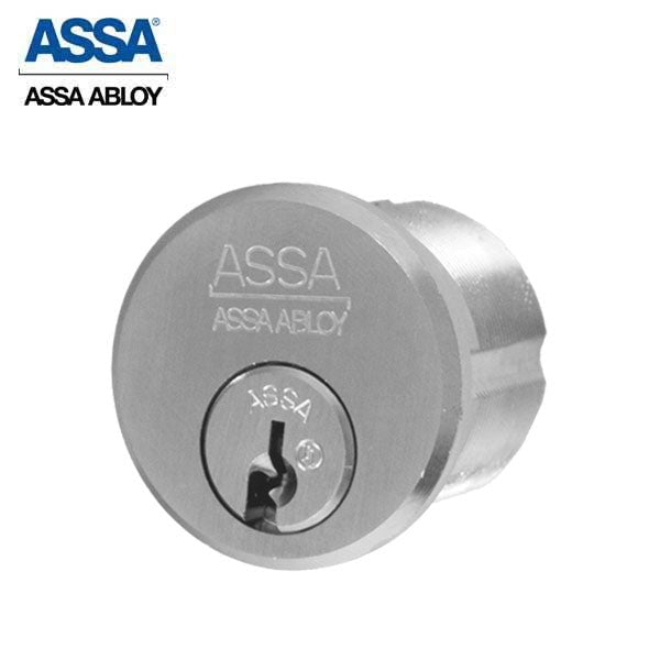 ASSA - Twin 6000 Classic Mortise Cylinder - 1-1/8" - Schlage "L" Cam - Satin Chrome - (Sub-Assembled)
