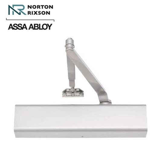 Norton - 8501 - Tri-Packed Manual Door Closer - Back Check Function - PA Bracket/Regular/Top Jamb - Adjustable Arm - Adjustable Sizes 1-6 - Satin Aluminum - Fire Rated - Grade 1