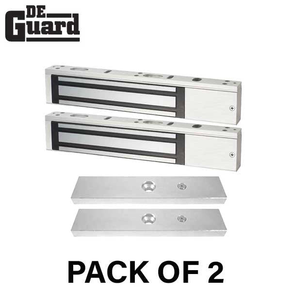 2 x Single Door Maglocks - 600 lb Holding Force - Bond Sensor - Grade 1 (Bundle of 2)
