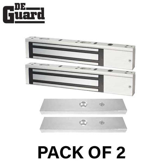 2 x Single Door Maglocks - 600 lb Holding Force - Bond Sensor - Grade 1 (Bundle of 2)