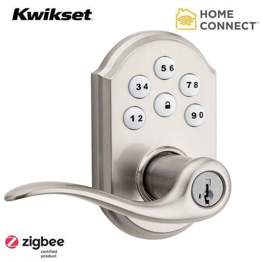 Kwikset - SmartCode 912TNL-TRL - Electronic Lever Set - Zigbee Technology - 15 - Satin Nickel - SmartKey Technology - Grade 2