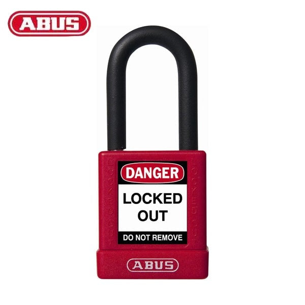 Abus - 06755 - Plastic-Covered Aluminum Core Padlock 74/40 - Keyed Different - Red Finish