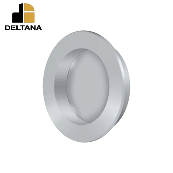 Deltana - Flush Pull - Round - Heavy Duty - 2-3/8" - Solid Brass - 2-1/8" Base Size - Optional Finish