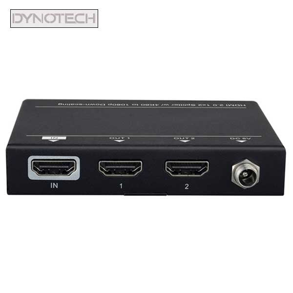 DynoTech - 400075 - 4K HDMI 2.0 Splitter - 1 Female Input to 2 Female Output - HDR