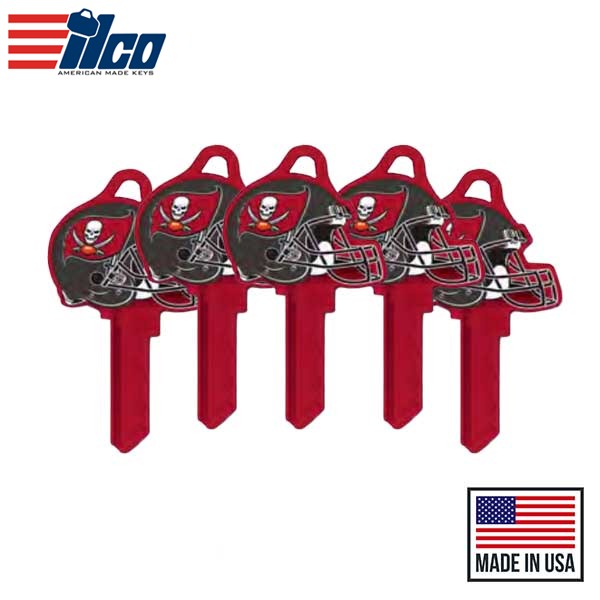 Ilco - NFL TeamKeys - Helmet Edition - Key Blank - Tampa Bay Buccaneers - SC1 (5 Pack)