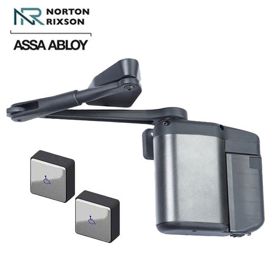 Norton - 5811 - Regenerative Door Operator ADAEZ PRO Kit - Pull Side - Push Buttons - Aluminum - Grade 1 - Square Buttons
