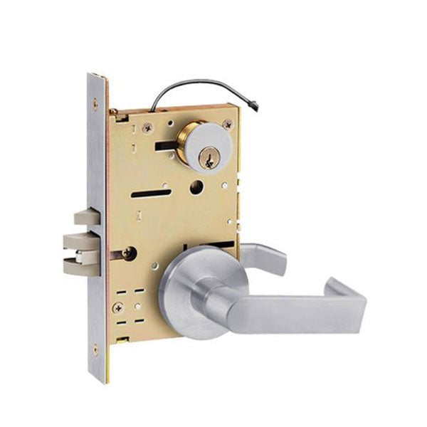 SDC - Z7852LQE - Solenoid Controlled Mortise Lock - Fail Secure - Eclipse Rose - Left Hand - 12/24VDC - Satin Chrome - Fire Rated - Grade 1
