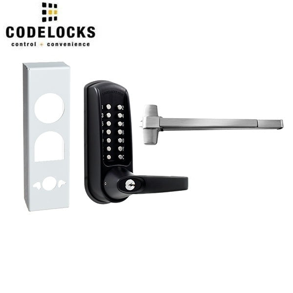 CodeLocks - CL600 Gate Box Kit - Mechanical Lock - Heavy Duty - Panic Access Kit Exit Trim with Panic rim Device - Optional Rim Size - Optional Finish - Grade 2