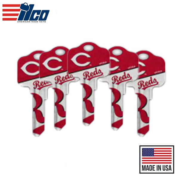 Ilco - MLB TeamKeys - Key Blank - Cincinnati Reds - KW1 (5 Pack)