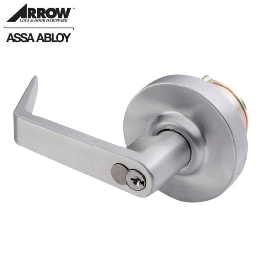 Arrow - SRX87 - Exit Device Trim - Classroom Function - Sierra Lever with Rose - Satin Chrome 626/US26D Finish - Non-Handed