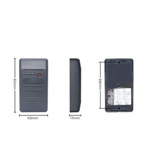 Malibu - RFID Reader - Waterproof - 6-14VDC - 125KHz and 13.56MHz (Black)