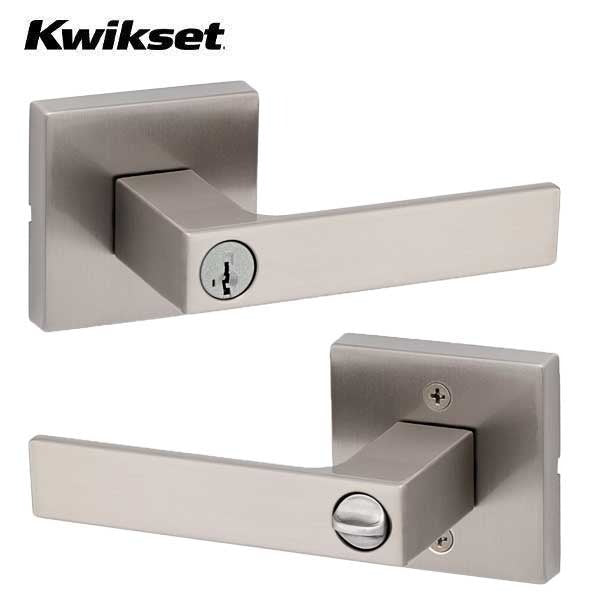 Kwikset - Halifax Lever Set - Square Rose - Optional Finish - Optional Function - SC1 - SmartKey Technology - Grade 2