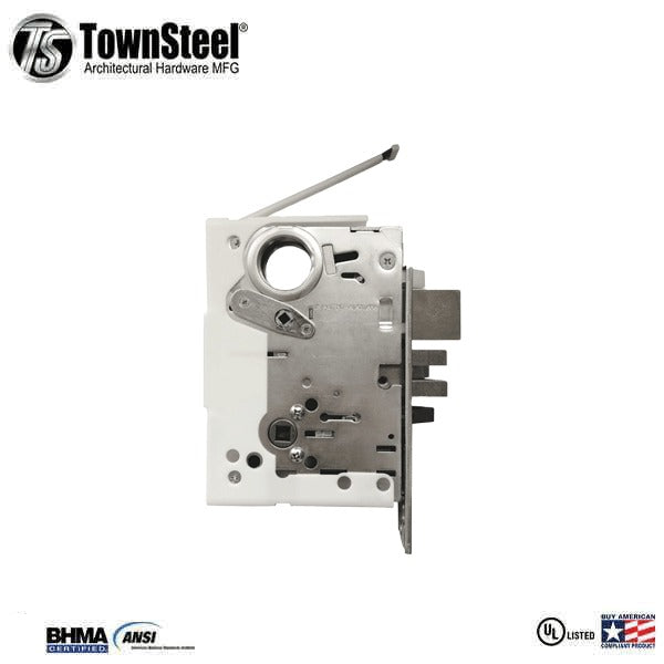 TownSteel - E-Kontos 1B 5000 Series Mortise Lock - Bluetooth - Automated Deadbolt - 2-3/4′′ Backset - Quest Lever Set - Right Handed - Flat Black - Keyed Different - Grade 1