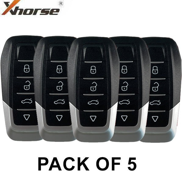 5 x Xhorse - XKFEF6EN / 4-Button Universal Remote Key for VVDI Key Tool (Wired) (Pack of 5)