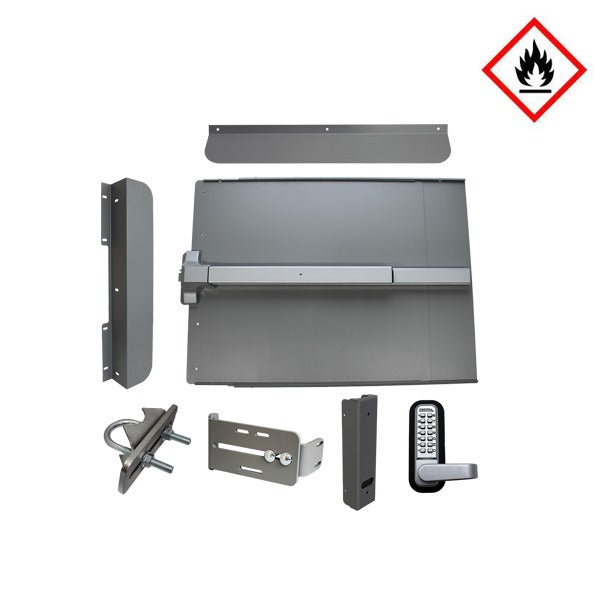 Lockey - ED61SF - Edge Panic Shield Security Kit - With PB1100 Panic Bar - Fire Rated - Silver