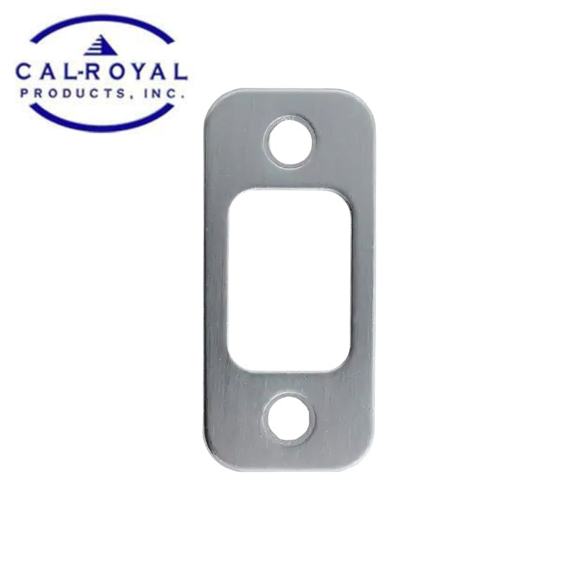 Cal-Royal - Deadbolt Strike Plate - Round Corner - US26D - Satin Chromium Plated