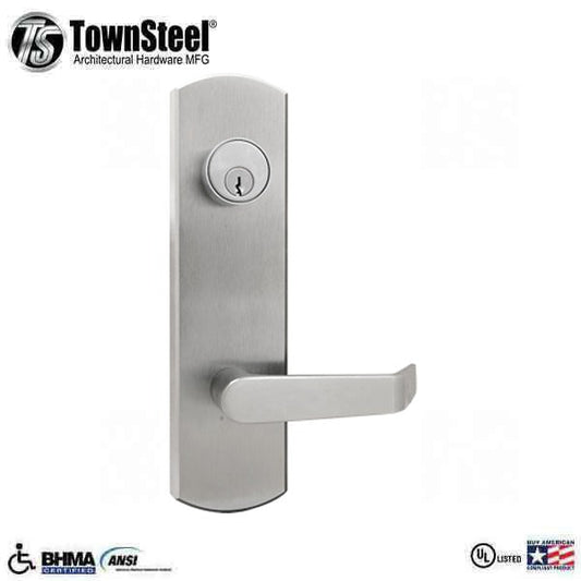 TownSteel - ED5500E - Escutcheon Lever Exit Trim - 2-3/4 " Backset - for ED5500/ED5600 Exit Devices - Entrance Function - Satin Chrome - Grade 1