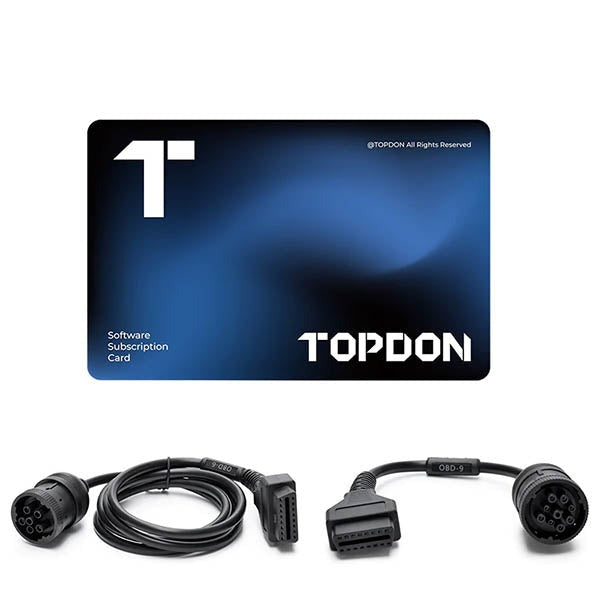 TOPDON - HD-KIT - HD 1 Year Heavy Duty Updates Software Card w/ 6-Pin & 9-Pin Connector Cables ( machine sold separately )