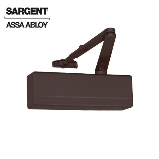 Sargent - 281 - Powerglide Cast Iron Door Closer - Back Check Function - Standard Arm - Adjustable Size 1-6 - Plastic Cover - Dark Oxidized Satin Bronze - Fire Rated - Grade 1
