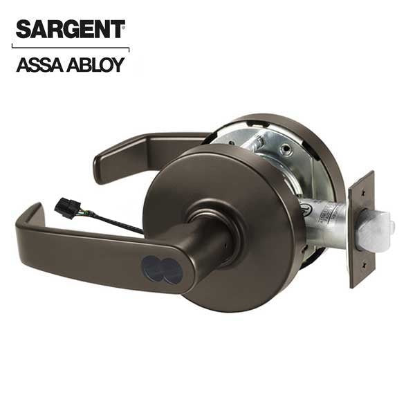 Sargent - 10G70 - Electromechanical Cylindrical Lock - L Rose / L Lever - Fail Safe - SFIC - 10BE - Dark Oxidized Satin Bronze - 24V - Grade 1