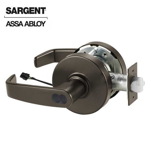 Sargent - 10G70 - Electromechanical Cylindrical Lock - L Rose / L Lever - Fail Safe - SFIC - 10BE - Dark Oxidized Satin Bronze - 24V - Grade 1