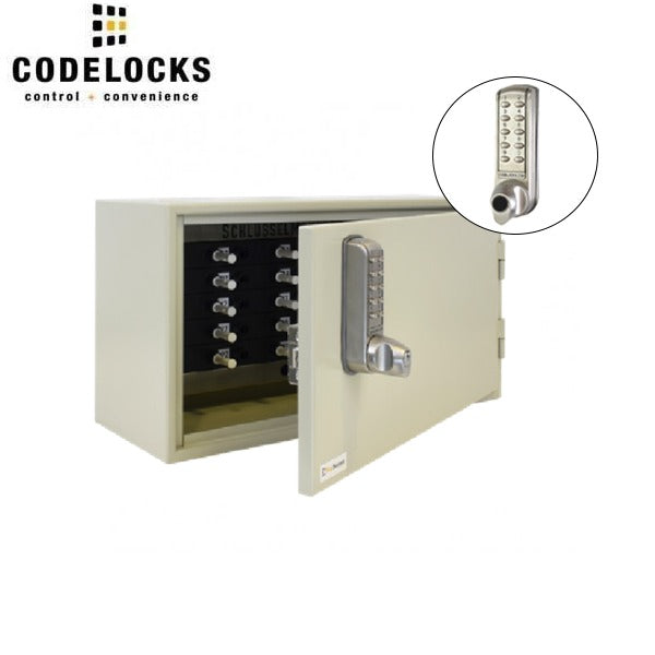 CodeLocks - Key Control Hook Key Control Cabinet w/ CL2255 - Brushed Steel - Electronic Lock - Tubular Mortise Latch - Optional Lock Prep - Optional Size
