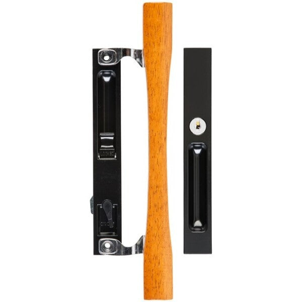 Wright - VK1132BL - Keyed Flush Mount w/ Wood Handle - Patio Door - Black