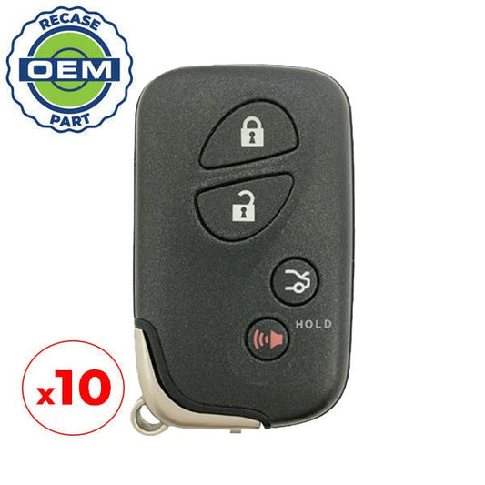 10 x 2008-2012 Lexus / 4-Button Smart Key / PN: 89904-50380 / HYQ14AAB / E Board 3370 (OEM Recase)